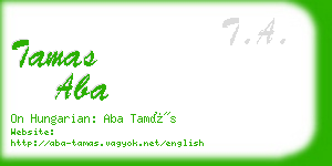 tamas aba business card